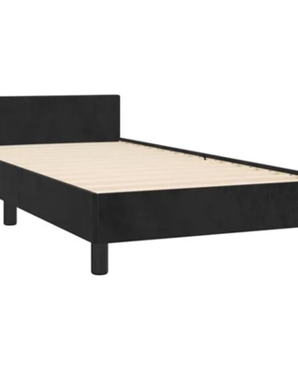 Giroletto con doghe e Testiera nero 90x200 NUOVO