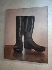 STIVALI NERI  / OLIO SU TELA FIRMATI