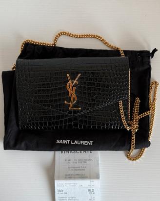 Pochette tracolla Saint Laurent Uptown, nero cocco