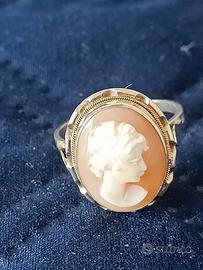 cameo anello argento antico