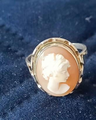 cameo anello argento antico