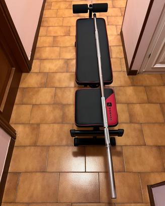 Kit Decatlhon panca+60kg+bilanciere e  manubri