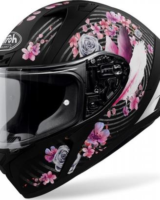 AIROH CASCO VALOR MAD MATT- NERO OPACO FIORI ROSA 
