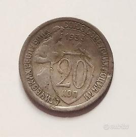 Moneta 20 centesimi Russia 1933