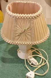 Lampada paralume vintage con base in ceramica
