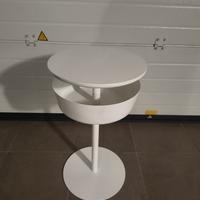 tavolino  in alluminio laccato bianco multiuso 