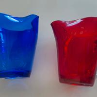 Set 2 Caraffe Samoa Comtesse in vetro soffiato blu