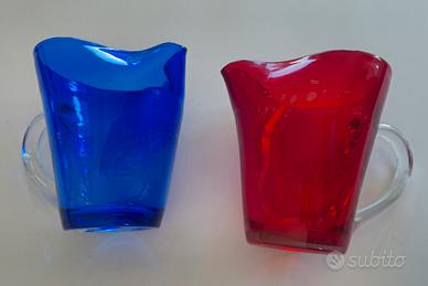 Set 2 Caraffe Samoa Comtesse in vetro soffiato blu