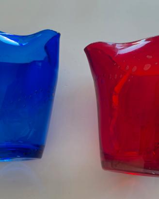 Set 2 Caraffe Samoa Comtesse in vetro soffiato blu