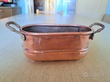 Pentolino rettangolare in rame decorativo