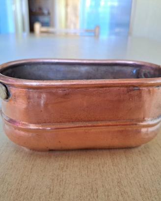 Pentolino rettangolare in rame decorativo