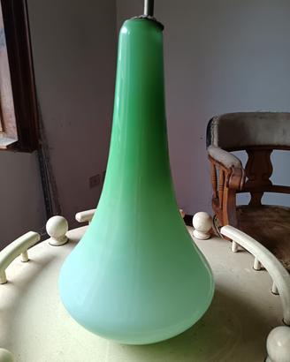 lampadario in vetro opalino 