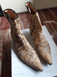 Stivaletti VERA PELLE PITONE tg 40 beige donna