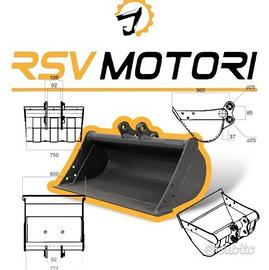 BENNA 80cm, Per miniescavatori PERNI DA 25