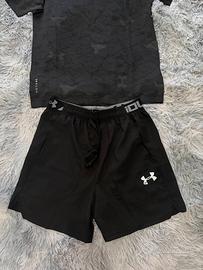 Completo Under Armour uomo nero (maglia + pantalon