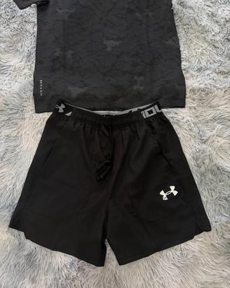 Completo Under Armour uomo nero (maglia + pantalon
