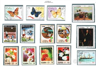 CUBA VECCHI FRANCOBOLLI 5 SCHEDE lotto L