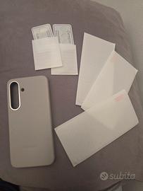 Cover grigio originale samsung s25 vetro temperato