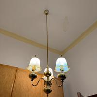 Lampadario vintage 3 luci in ottone