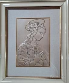 bassorilievo religioso su lastra in argento 925%