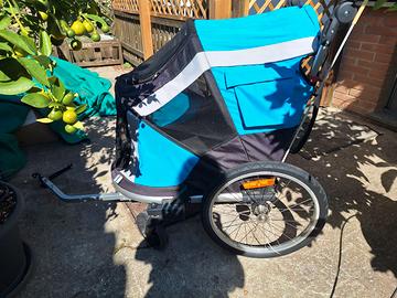 Rimorchio per bici trasporto cani olre 20 kg