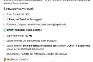 Locale da adibire a bar-ristorante