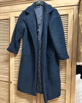 Cappotto teddy blu