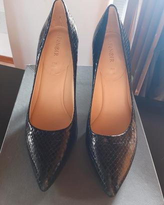 scarpe décolleté Cafe noire  tacco alto pelle 