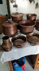 Antichi recipienti in rame