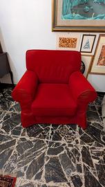 Set di 2 Poltrone classiche in Tessuto Rosso 