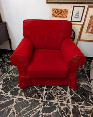 Set di 2 Poltrone classiche in Tessuto Rosso 