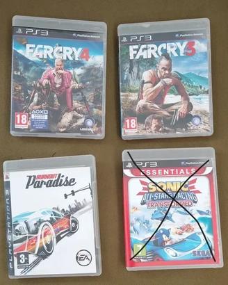 Giochi PS3: Far Cry 3 e 4, Burnout Paradise