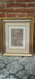Quadro capezzale Madonna con Bambino argento