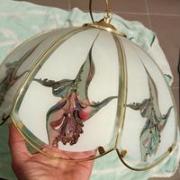 lampadario in vetro decorato 