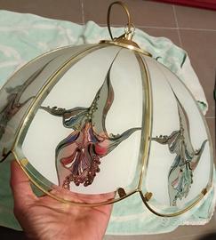 lampadario in vetro decorato 