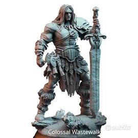 Miniatura barbaro D&D in resina 10k, H. 5 cm