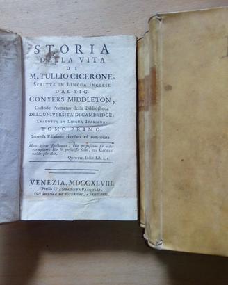 1748 - STORIA DELLA VITA DI MARCO TULLIO CICERONE