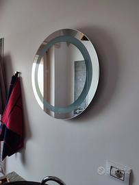 Specchio da bagno tondo con luce led integrata D60