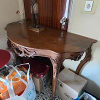 Elegante Consolle a Mezzaluna in Noce Luigi XV