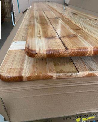 TAVOLO PANCHE 3 GAMBE 220X80 70 SET BIRRERIA LEGNO