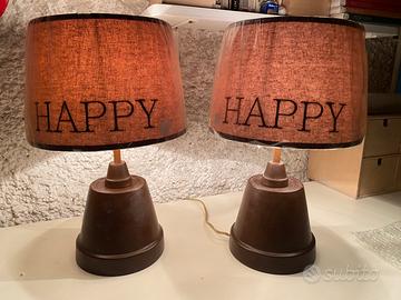 Coppia di Lampade Country in Terracotta
