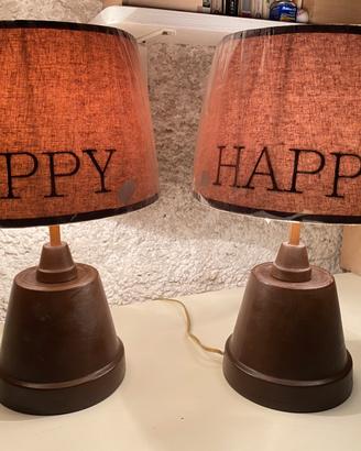 Coppia di Lampade Country in Terracotta