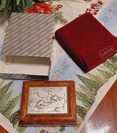 Porta gioielli in legno con lastra in argento 