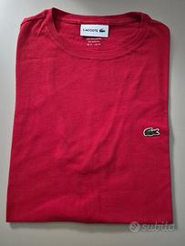 T-Shirt Lacoste Rossa per Uomo Taglia M 100%Cotone
