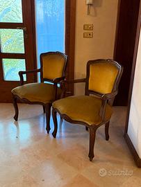 Coppia di poltroncine d’epoca imbottite – stile cl