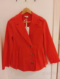 Nuova Giacca Gabardina con balza tgS rossa