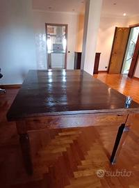tavolo legno scuro massello estensibile epoca '900