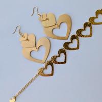 Parure bracciale+orecchini a forma di cuore 