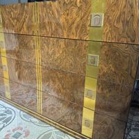 Comò DESIGN ANNI 70 Firmato - Radica e Ottone