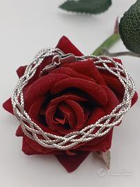 bracciale Argento 925 maglia intrecciata veneziana